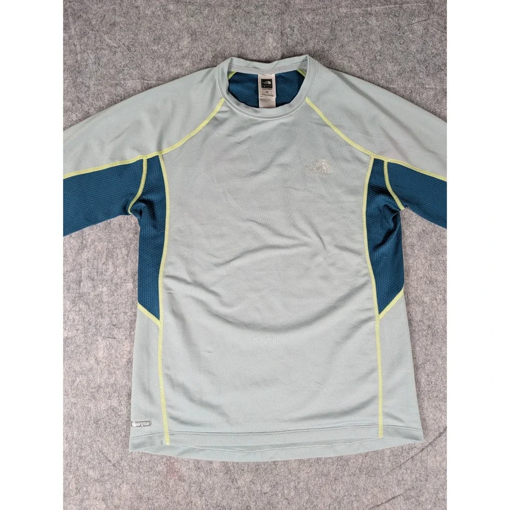 The North Face Flight Series VaporWick Mens Gray Teal Long Sleeve Running Shirt